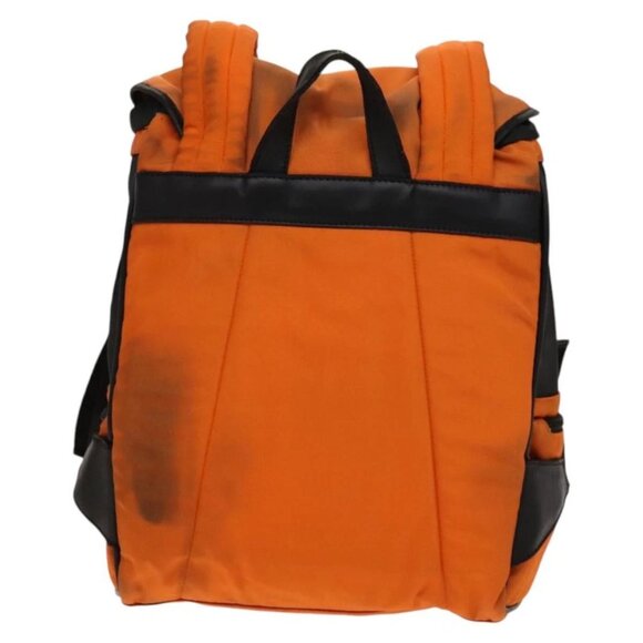 GUCCI Backpack Nylon Leather Orange Black Silver Auth bs28642 - Picture 2 of 14